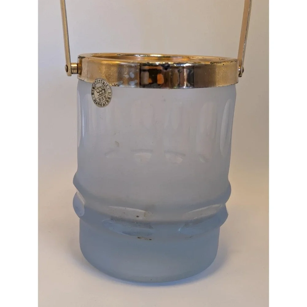 Vintage‎ Neodymium Alexandrite Glass Ice Bucket and 3 Tumbler Set Color Changing